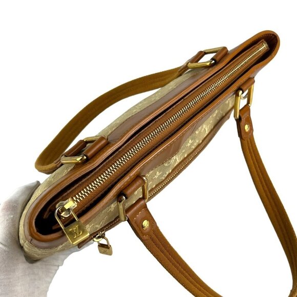 LOUIS VUITTON Monogram LV Mini Lucille PM Bag Beige Camel Brown 2004 Authentic - Picture 12 of 17